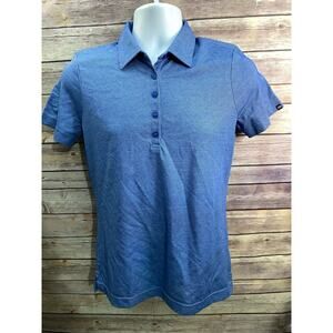 Travis Mathew Women Golf Polo Shirt Small Blue Short Sleeve Midland National